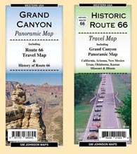 Historic Route 66 Travel Map With Grand Canyon Panoramic Map