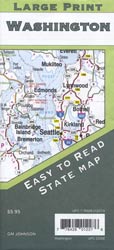Washington Large Print Road Map