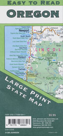Oregon Large Print Road Map